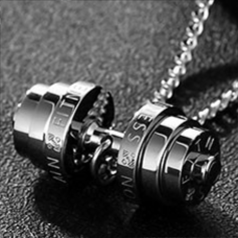 Golds Arm Barbell necklace stainless steel